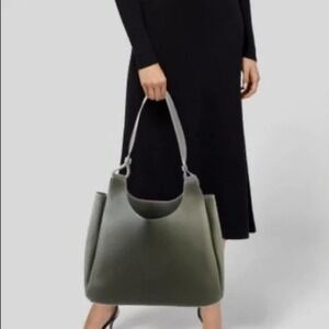 Neiman Marcus Vegan Green Faux Leather Tote